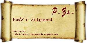 Poór Zsigmond névjegykártya