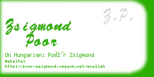 zsigmond poor business card
